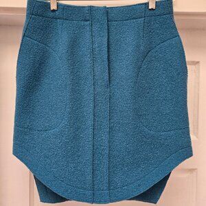 Carven Teal Bouclé Mini Skirt – Size FR 36 (US 4)